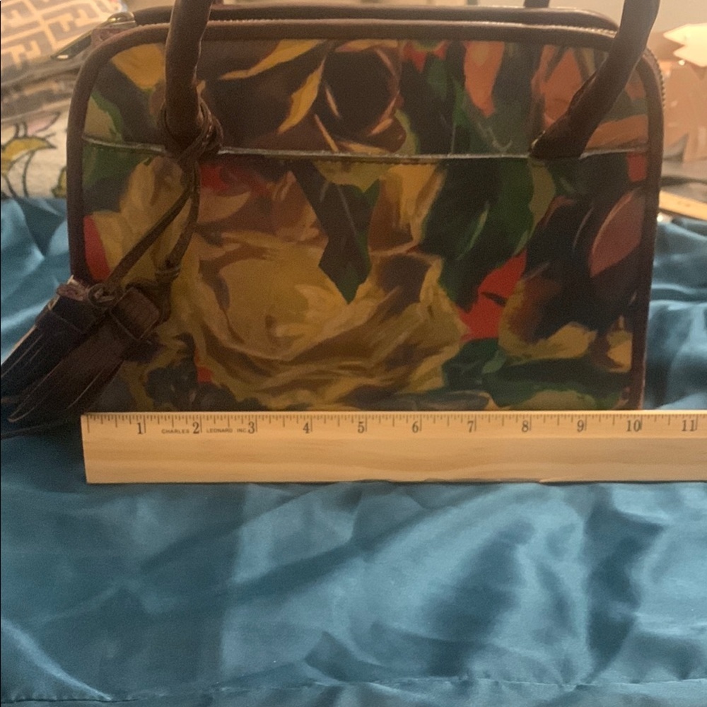 PATRICIA NASH Brown Structured Satchel with Dark Handles and Tassel NEOT - Picture 2 of 16
